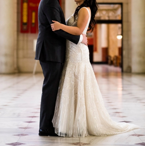 GENUINE ZuhaIr Murad Sequined Wedding Dress - Picture 3 of 7